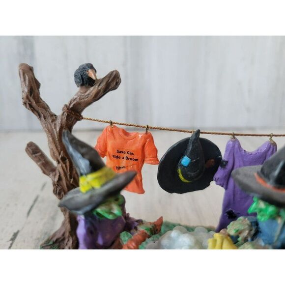 Lemax witch laundry day washing Halloween dirty clothes scary suds village tree - Picture 5 of 10